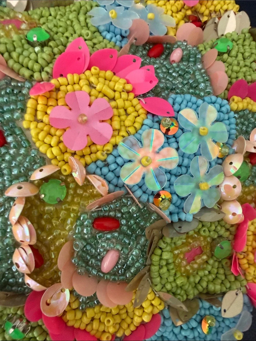 Vibrant floral multicolor beaded embellished bold shoulder bag trendy viral NEW - Picture 2 of 7